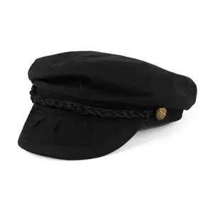 Men's Cotton Flat Cap Greek Fisherman Sailor Fiddler Driver Hat for Summer L/XL