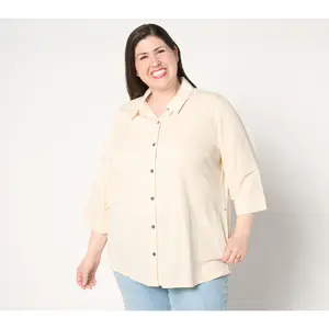 Sport Savvy Petite Button Front Tunic with Pockets