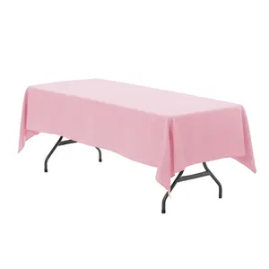 60 x 102 inch Polyester Rectangular Tablecloth Pink