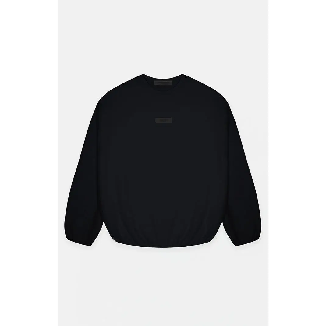 Fear of God ESSENTIALS Men's Jet Black Crew Neck Sweatshirt