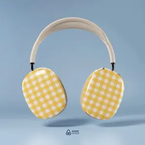 Yellow Gingham AirPods Max Cover Lightweight Hard Shell Cover Glossy Finish Snap On Protective Case AirPods Max Case AirPods Max Accessories