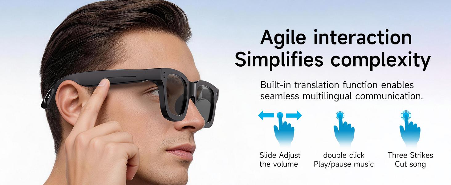 2026 New Electrochromic AI Smart Camera Glasses (8MP) ,1080P Video Recording Glasses,Real Time Translation, ChatGPT AI Voice Assistant, Open-Ear Audio,4-level electrochromic sunglasses for Men Women