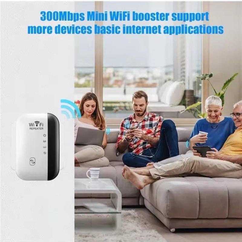 WiFi Repeater - Wireless Network Accessory with Power Switch, USB Port, and LED Indicators for Easy Use