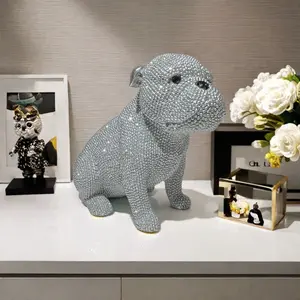 Cute Labrador Dog Statue for Home Decoration, Studded Decor, Perfect for Living Room, Wine Cabinet, and Courtyard, Indoor & Outdoor Use, Battery-Free Design