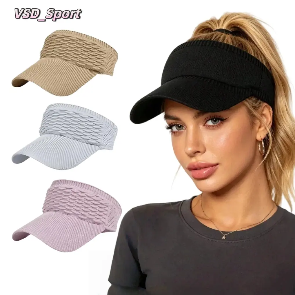 Women's Ponytail Sun Visor Hat(2PCS)- Breathable Open-Top UV Protection Cap, OOTD GRWM Clean Girl Aesthetic Sun Hat for Beach,Travel,Outdoor Sports & Everyday Wear