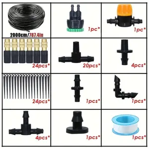[Drip Irrigation Kit] Automatic Drip Irrigation Kit for Garden-4/7mm | equipped with brass atomizing nozzle, suitable for lawns, potted plants and greenhouses, lawn automatic drip system, potted plant greenhouse