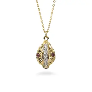 Faberge Egg Inspired 'Ruby and Diamond' Pendant