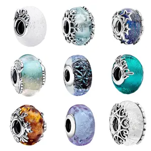Glass Charm Beads for Bracelet | Sparkling Galaxy, Ocean & Crystal Charms | Aesthetic Jewelry for Women