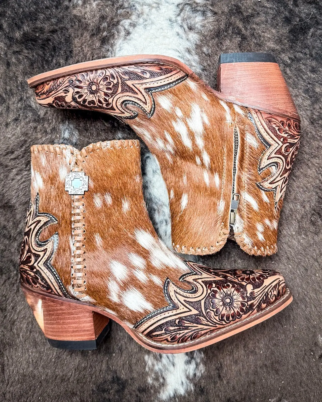 Myra Bag Mesa Hideaway Booties, Women's Leather Footwear with Stylish Design for Casual Wear