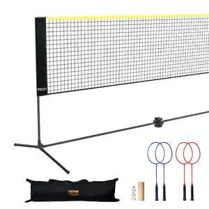 VEVOR Badminton Net, Height Adjustable Volleyball Net, 17ft Wide Foldable Pickleball Net, Portable Easy Setup Tennis Net Set with Poles, Stand and Carry Bag, for Kids Backyard Game Indoor Outdoor UseVEVOR Super Brand Day