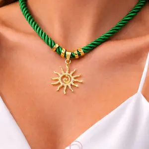 Green Sun Necklace is Beautiful designed to bring warmth,light and styled to You everyday look.