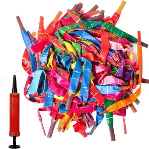 50pcs Rocket Balloons with One Air Pump, Colorful Giant Rockets for Outdoor Entertainment, Spring Events & Party Supplies