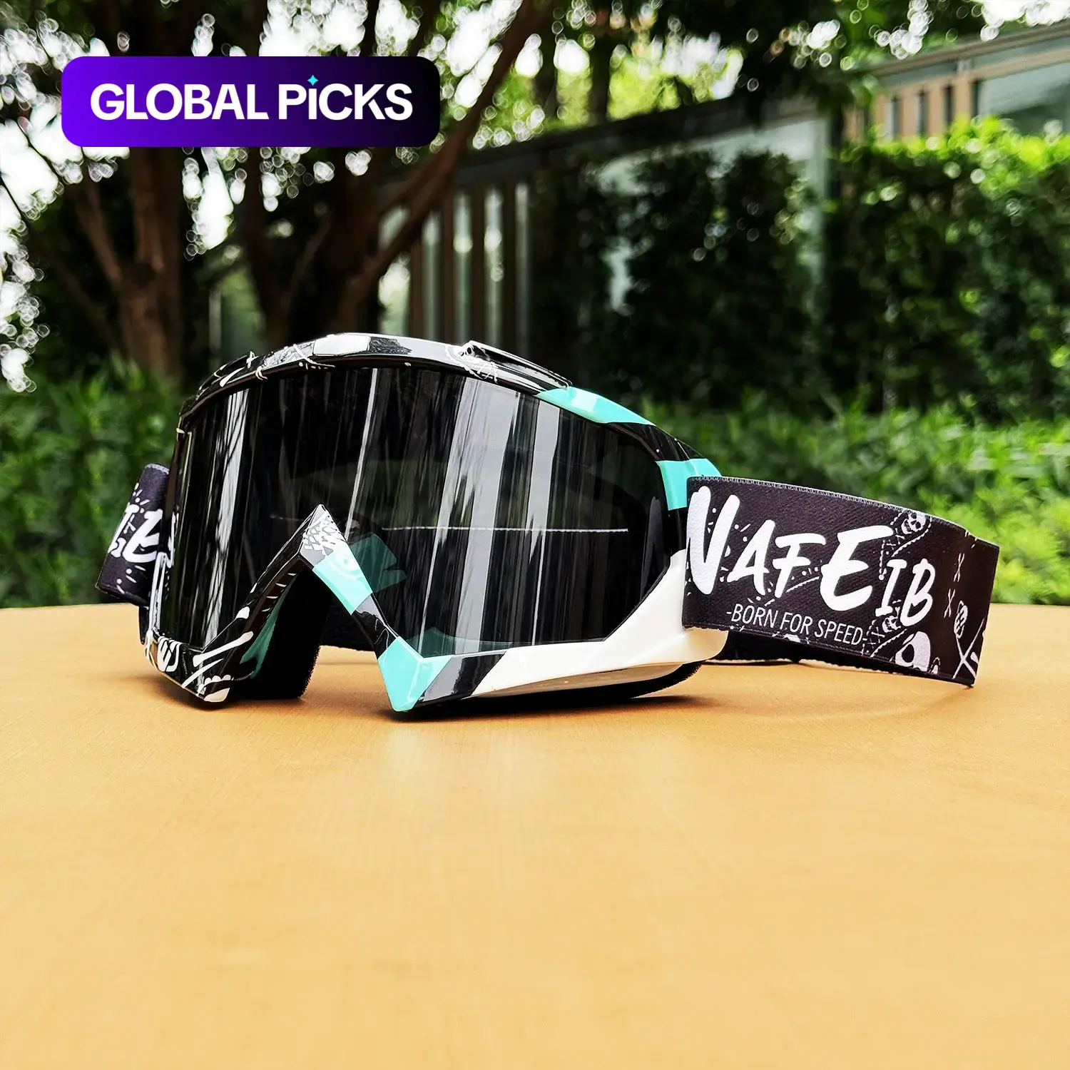 Motorcycle Motocross Dirt Bike Goggles with Adjustable Elastic Strap & Replaceable Lenses, Protective Gear for Cycling, Skiing and Climbing #GLOBAL PICKS