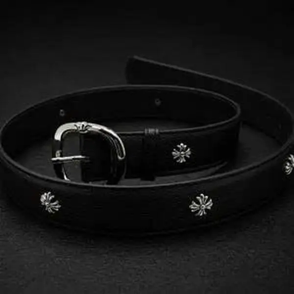 Black Leather Cross Belt | Gothic Punk Streetwear Belt for Men & Women