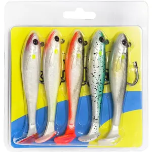 Pre-Rigged Soft Fishing Lures,All-Conditions Paddle Tail Swimbaits for bass and Walleye,Fishing  for Freshwater Saltwater
