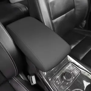 Center Console Armrest Cover for 2011-2021 Jeep Grand Cherokee Faux Leather Waterproof Anti-Scratch Wear-Resistant Car Armrest Pad Cushion Protector
