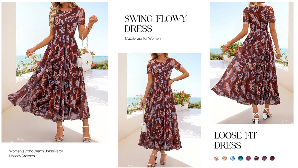 MEROKEETY Women's Floral Maxi Dress - 2026 Spring Mesh Short Sleeve, Flowy, Pocketed Casual Dress for Wedding Guests, Beach Wear MEROKEETY Women's Floral Maxi Dress - 2026 Spring Mesh Short Sleeve, Flowy, Pocketed Casual Dress for Wedding Guests, Beach Wear