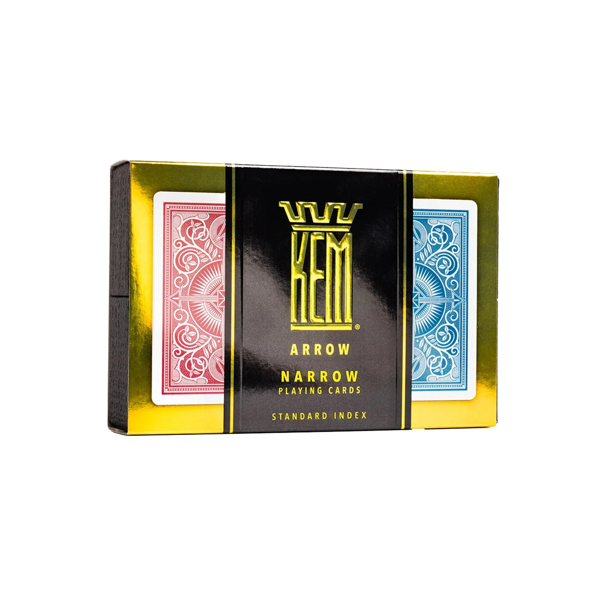 KEM Iconic Arrow Design Card Decks - 2-Deck Bridge Size Set, Standard Index, 100% Cellulose Acetate Plastic, Bendable, Casino-Grade Performance, Exceptional Durability, Arrow Backs, for Blackjack (US Playing Card Co), 12 Years Above