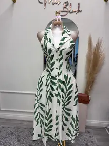 SANTORINI ESCAPE HALTER DRESS