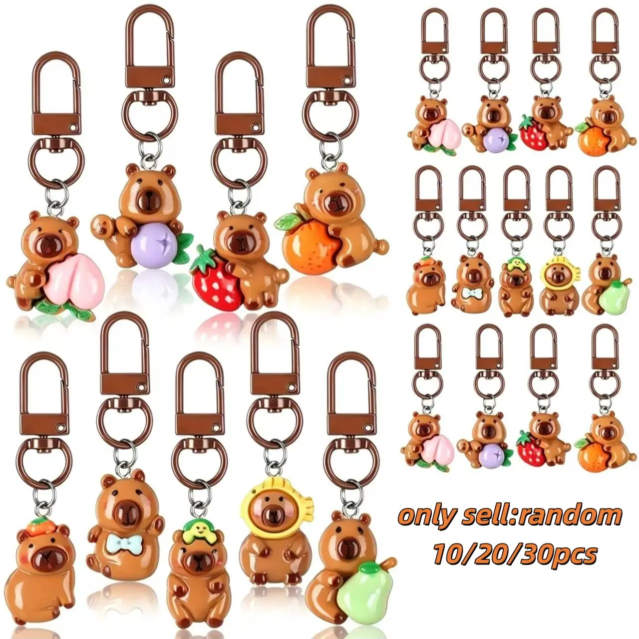 Cute Baby Elephant Keychain Set, Adorable Resin Animal Charms, Perfect for Bags, Phones, Wallets, Birthday, Christmas Gifts