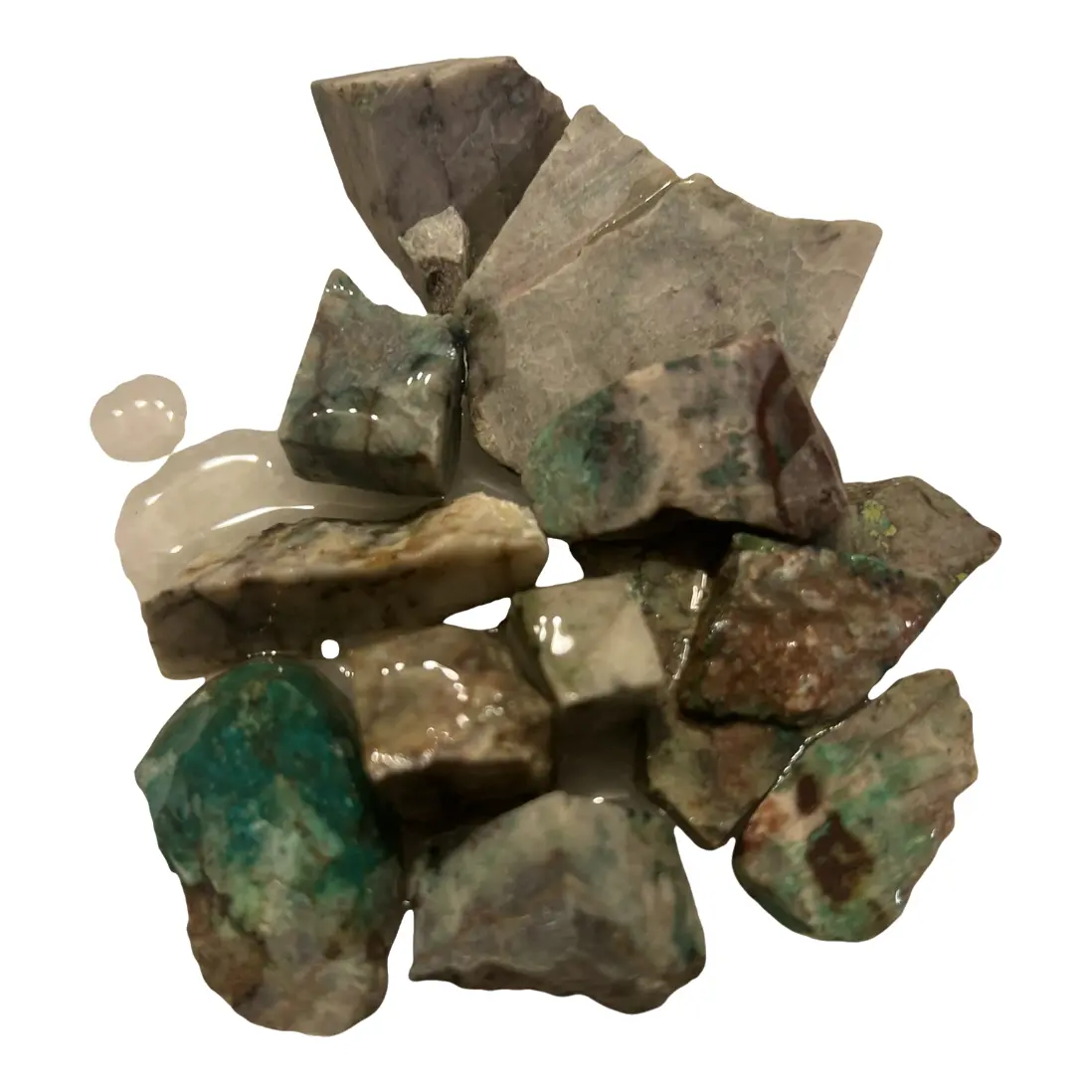 Green Chrysoprase natural crystal rough lot