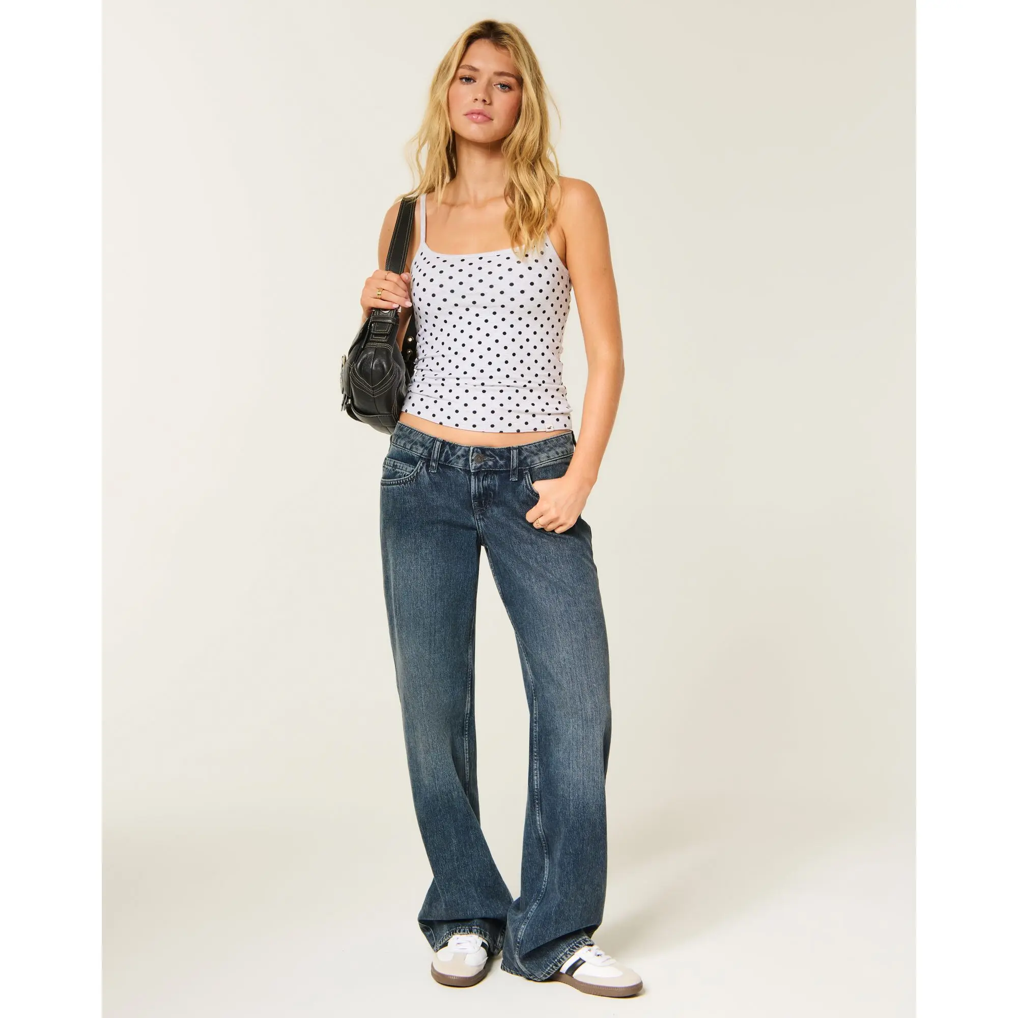 Hollister Ultra Low-Rise Dark Wash Baggy Jeans