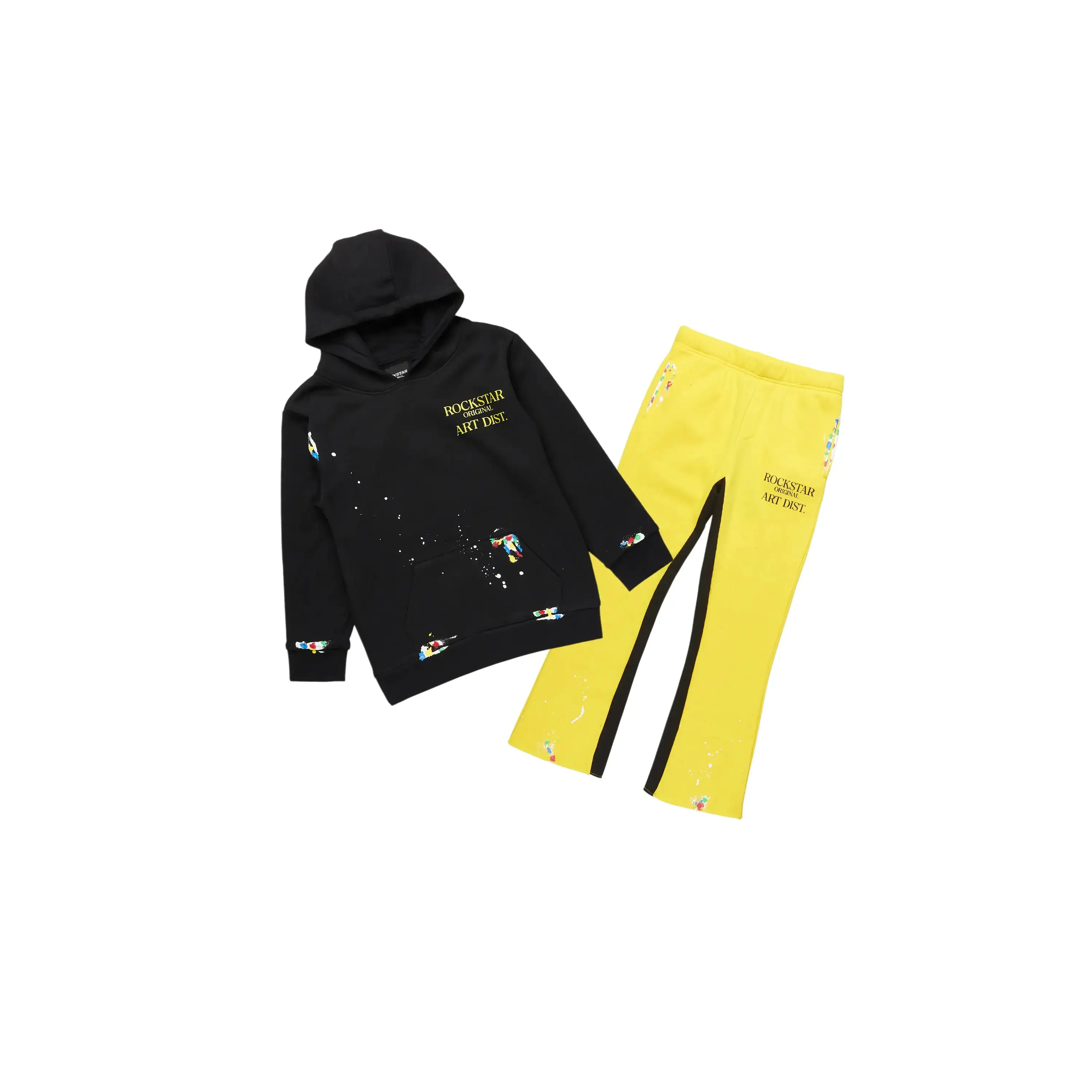 Boys Art Dist Black / Yellow  Stacked Track Set