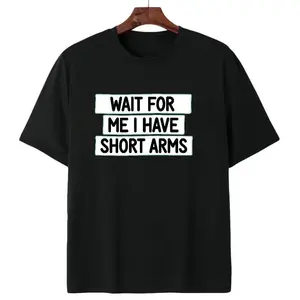 Casual Short Sleeve Crew Neck Tee For People With Short Arms Humor Daily Wear