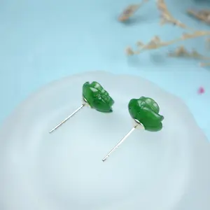 [Natural Jasper Earrings] Natural Jasper Inlaid Earrings for Men and Women | Couple Earrings, Best Gift for Parents and Friends jewlery