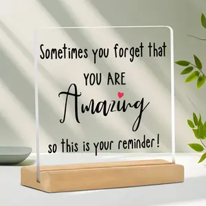 Acrylic Motivational Desk Sign Gift, Sometimes You Forget How Awesome You Are - Inspirational Acrylic with Stand, Acrylic Plaque, Decorative Plaque, Acrylic Desktop Decoration, Perfect Home & Office Decor
