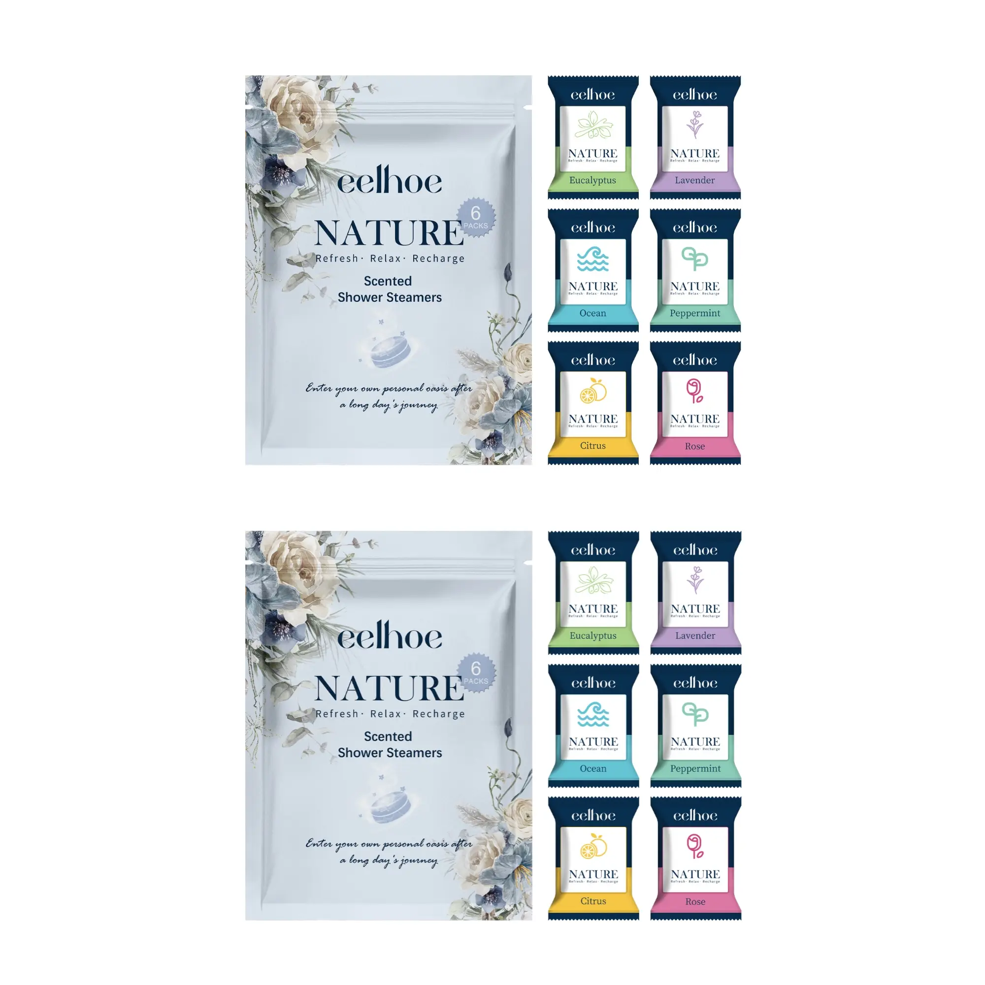 Shower Tablets 2 Packs/12 Tablets Deep Cleansing Moisturizing Skin Refreshing Hydration Personal Fragrance Aromatherapy Bath Cleansing Tablets