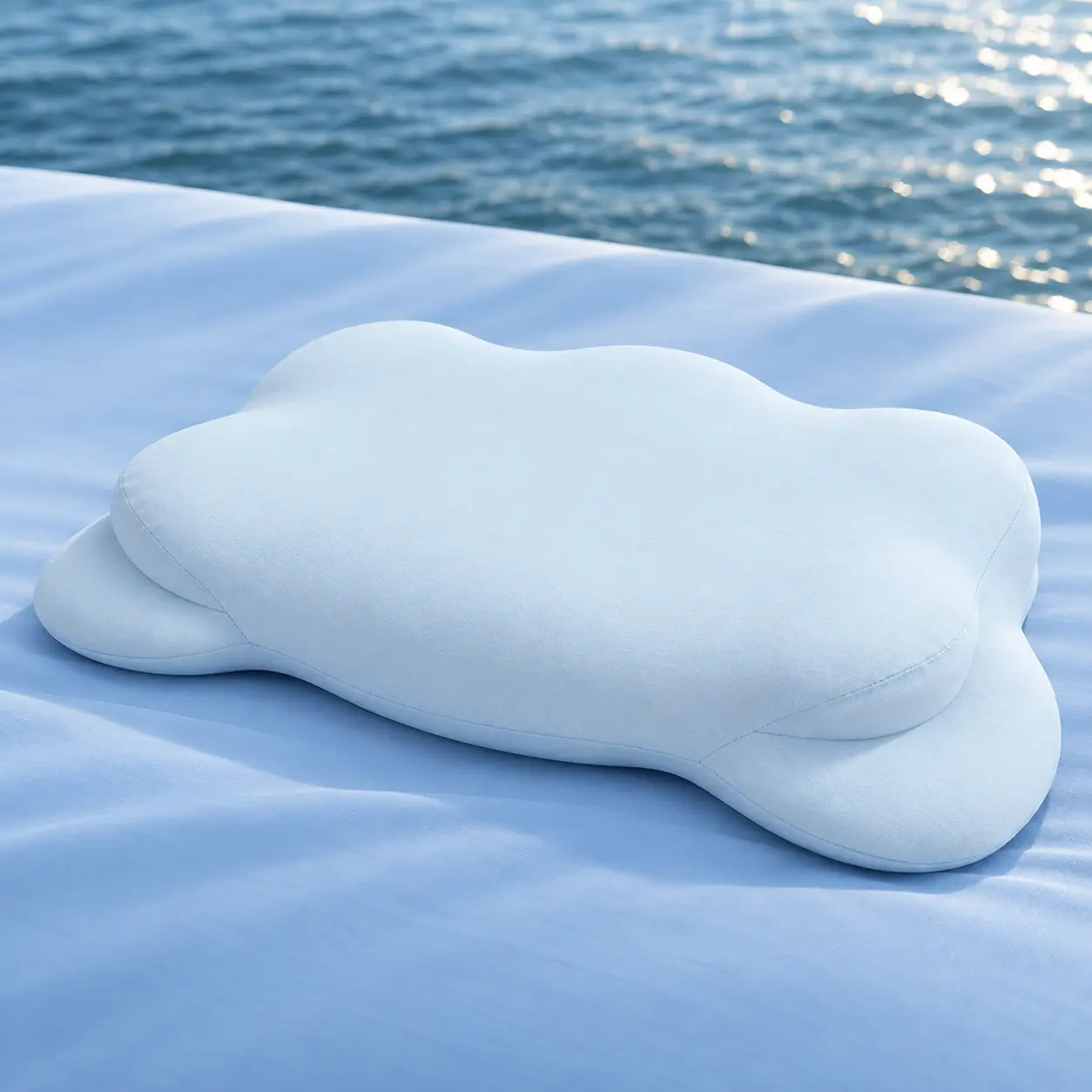 Cloud Cooling Ergonomic Memory Foam Pillow for Sleeping, Cervical Neck Support, Breathable Silky Soft Cover, Skin-Friendly, Wrinkle-Free, Machine Washable, Stays Cool All Night