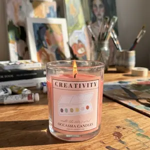 CREATIVITY themed 7 OZ Candle –  orange Aesthetic Candle – handmade - scented citrus orange