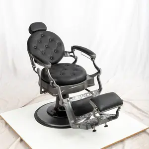 PVC leather, aluminum alloy frame, extra-large pump disc with towel holder, can be reclined, barber chair