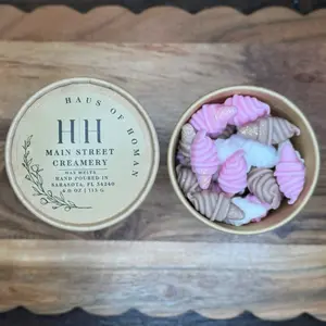 H|H Main Street Creamery Hand Poured Wax Melts Scoops 4.0 oz | 113 G - Colorful Ice Cream Shaped Coconut Wax Scoop Cups.