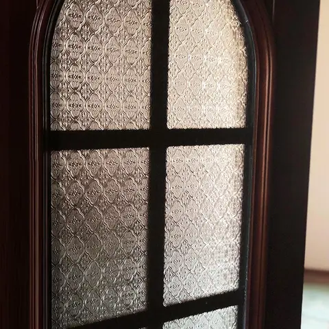 Vintage Hibiscus Pattern Glass Film, 1 Count Privacy Film, privacy decorative window film, Window Privacy Films, Static Cling Window Film, Sun Shade Film for Cabinet and Door, Home Decor