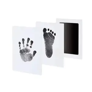 Washable Eco-Friendly Baby Hand & Footprint Kit: Quick-Drying, Non-Toxic Memorial Frame & DIY Craft Set with Fade-Resistant, Long-Lasting Impressions - Newborn Gift for Growth Album & Keepsake Making, Hand Casting Kit
