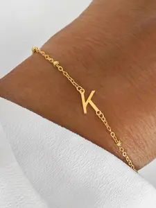 Women's Letter Initial Bracelet, Simple Casual Stainless Steel Chain, Cute Style, All Seasons Jewelry
