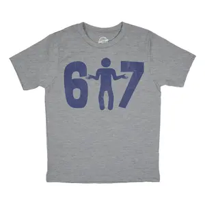 Youth Funny T Shirts 6 7 Stick Figure Sarcastic Viral Meme Graphic Novelty Tee For Kids Funny T Shirts Funny Meme Short Sleeve Novelty Tees for Kids Light Grey
