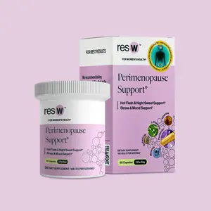 resW Perimenopause Support - Postbiotic Supplement | Night Sweat Relief, Hormone Free, Vegan, Gluten Free, Non GMO, Plant Based Gut Health Support - 60 Capsules