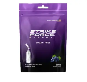 Strike Force Energy Drink Mix - Grape Flavor - Natural Tasting Caffeine Drink - Turn Any Drink into a Healthy Energy Drink - Zero Calories, Keto Friendly, Sugar Free, Pre Workout (10 Liquid Packs)