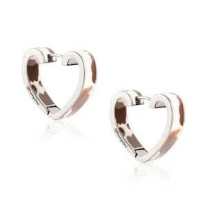 Wrangler Western Cowprint Heart Earrings for Women Gold Plated Fashion Jewelry Valentine's Day Gift Selection