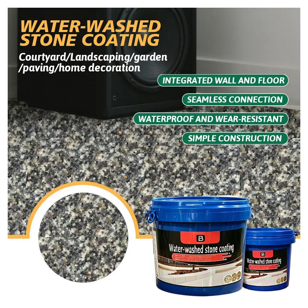 Epoxy Colored Sand Floor Paint - Stone Look, Chip Resistant, Long-Lasting, Glossy, Anti-Slip, Quick-Dry, Washable Concrete Coating for Home Decoration, Outdoor Ready (Multi-Size: 0.5kg, 1kg; Black, White, Grey Floors)