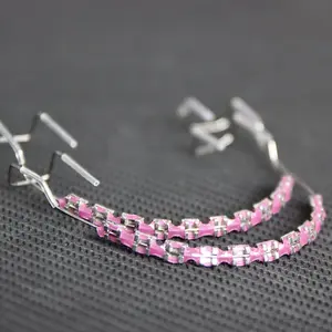 Temporary Braces - Stylish Metal Tooth Decorations with Red and Black Accents, Includes Hooks for Easy Application, Model Accessories for Oral Play