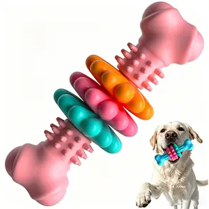 Durable Geometric Colorful Dog Toy, Heat-Resistant Rubber Chew Toy, Interactive Chew, Suitable for Small Medium Large Dogs, Teeth Cleaning and Training