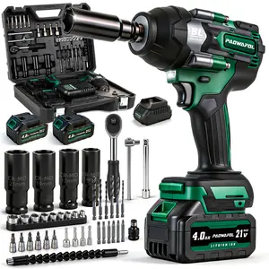 Impact Wrench 665 Ft-lbs(900N.m) 2200IPM, 1/2 Impact Gun with 21V 2x4.0AH Battery, Power Impact Driver 22 Drill Bits & 4 Sockets, Cordless Ratchet Wrench Set Gifts for Men Car Tire Lug Nut