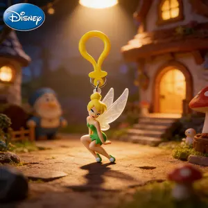 Disney Tinker Bell Keychain 1PC Officially Licensed Cute Anime Figure PVC Soft Rubber Keyring Backpack Car Key Accessories Perfect Collectible Gift for Fans