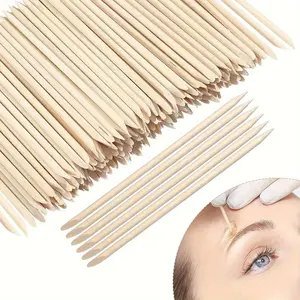 100 Quality Wooden Wax Applicator Sticks for Precise Eyebrow Lip and Nose Hair Removal, Unscented Mini Size for Home Spa and Skin Smoothing
