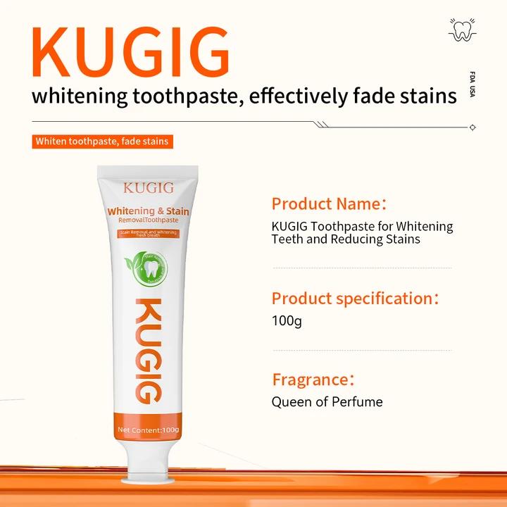 KUGIG Fresh Breath Toothpaste for Bad Breath – Fluoride-Free Whitening Toothpaste for Sensitive Teeth, Mint Flavor Helps Reduce Odor Causing Buildup and Supports Long Lasting Breath Freshness