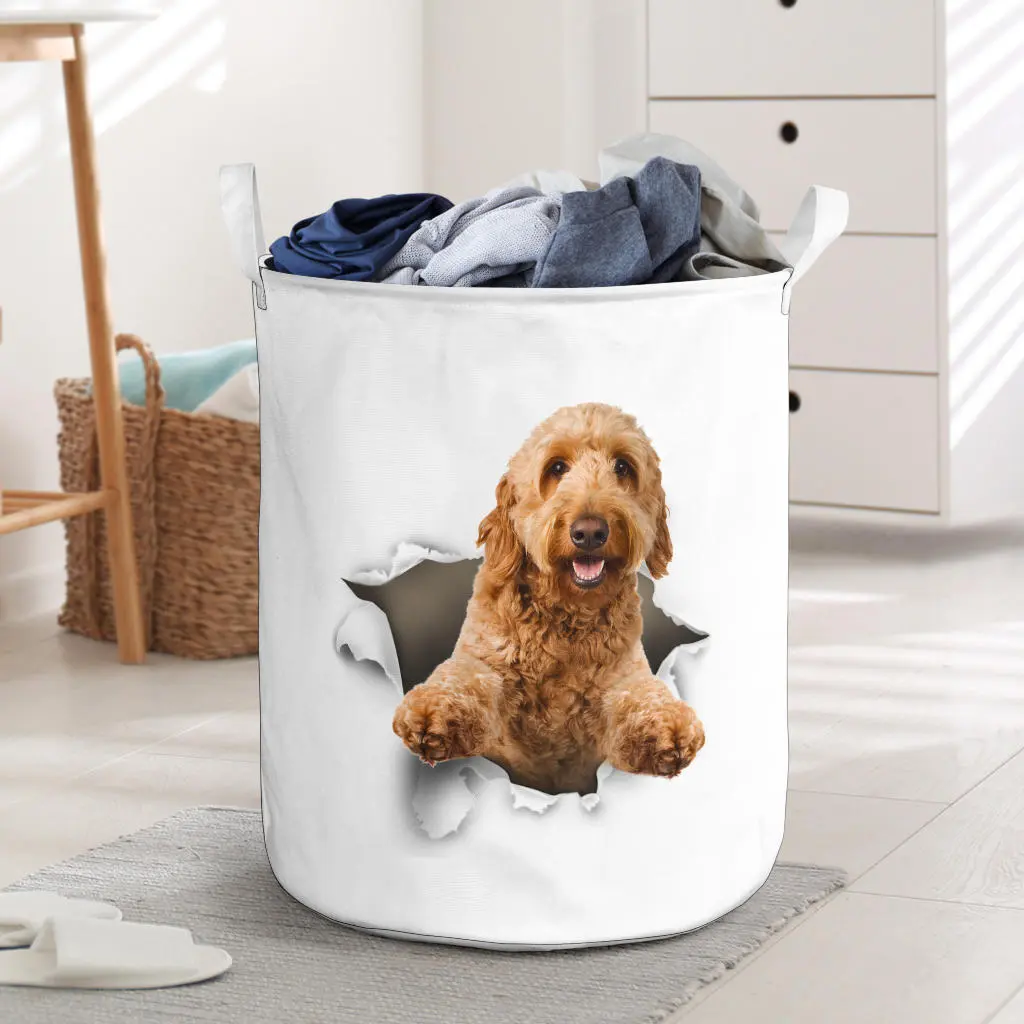 Multi-use Goldendoodle Storage Basket for Laundry, Toys, or Books